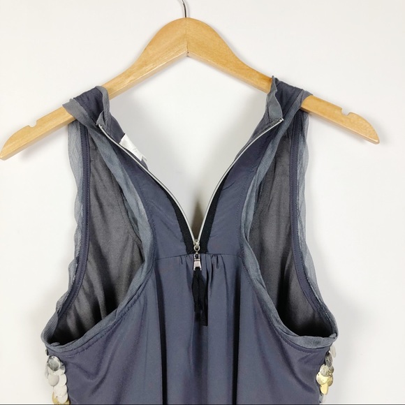 Blue Gray Sleeveless Shift Dress Sleeveless - Picture 5 of 8